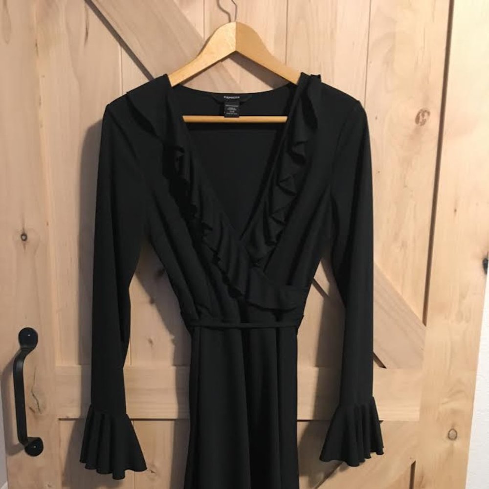 Express Black 7/8 Wrap Around Dress.